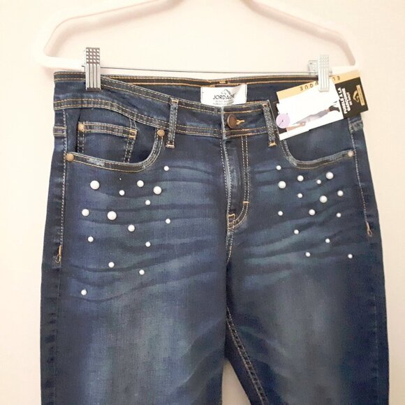 NWT Jordache blue denim pearl skinny boyfriend mid rise jeans, 10 - Picture 7 of 7
